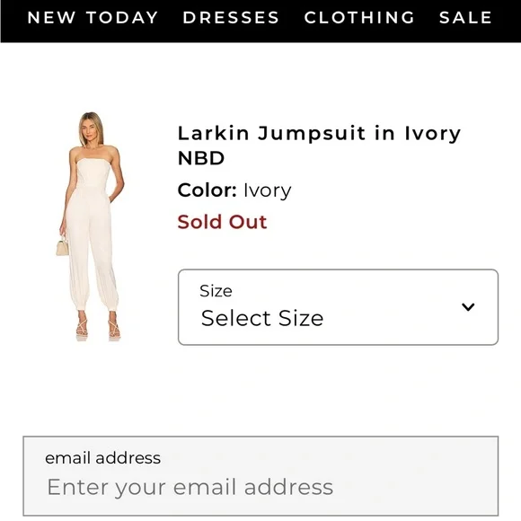 NBD Larkin Jumpsuit Ivory Strapless Corseted w/Pocket, Jumpsuit Elastic,Size L - Picture 6 of 12